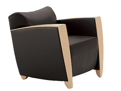 Club Chair-Wood Accent